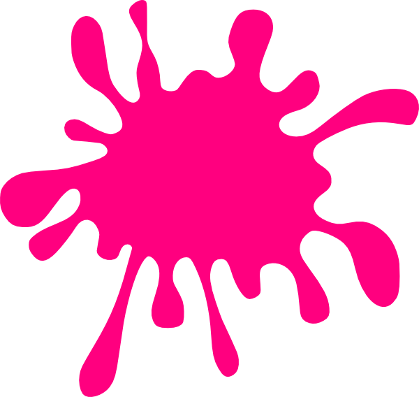 Pink Paint Splatter Clipart - Black Paint Splash Clipart (600x568), Png Download
