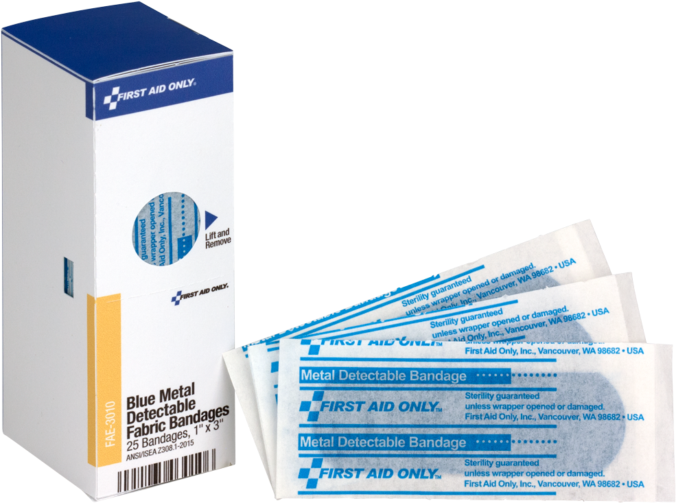 Visible Blue Metal Detectable Bandage 1 In - First Aid Only Fae3100 Refill For Smartcompliance General (1100x1100), Png Download