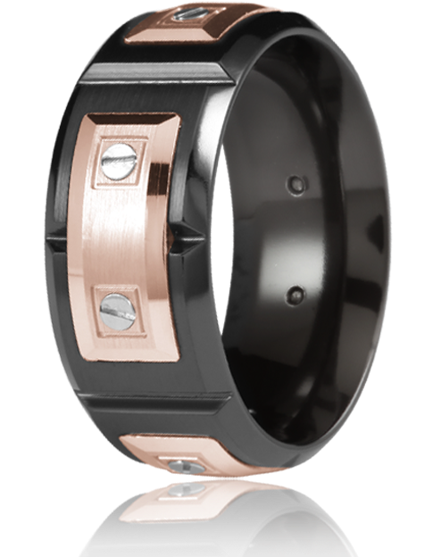 Image - Crown Ring Black Cobalt Men's Wedding Band (640x640), Png Download