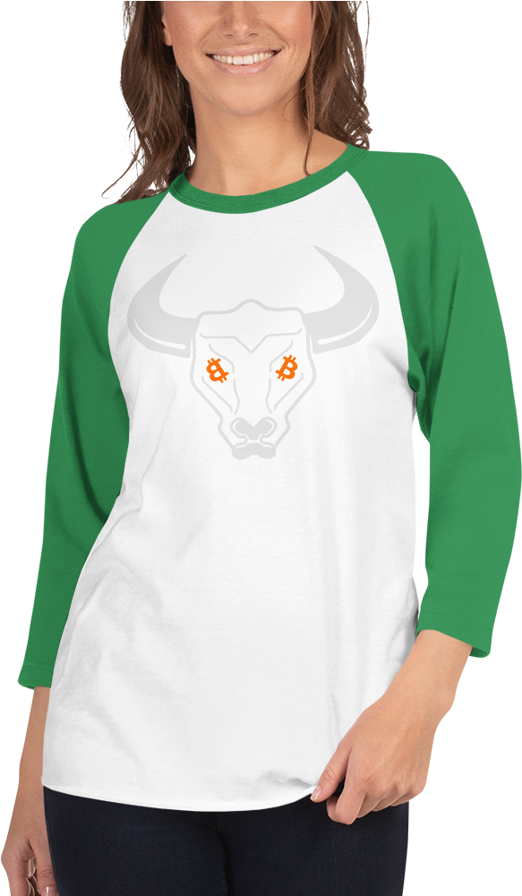 Bitcoin Taurus Bull 3/4 Sleeve Raglan Women's Shirt - Shirt (1000x1000), Png Download