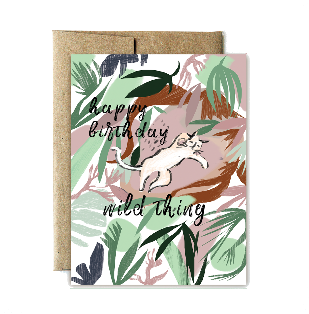 Jungle Cat Birthday Card - Greeting Card (1000x1000), Png Download