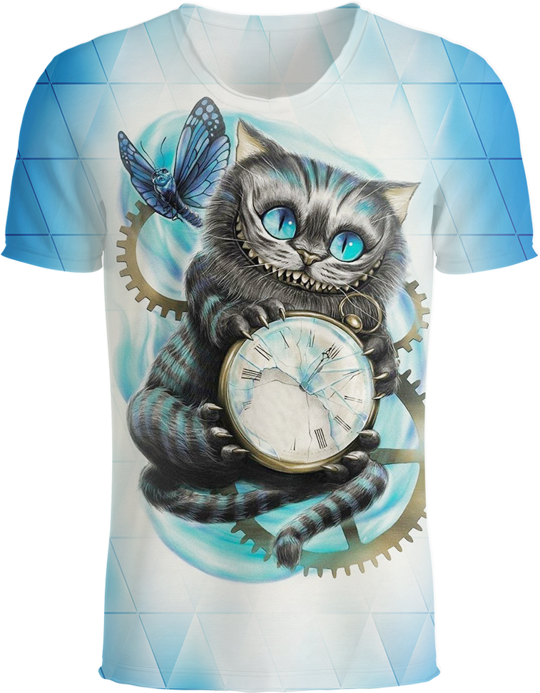 Cheshire Cat Alice In Wonderland 3d T-shirt (1045x1044), Png Download