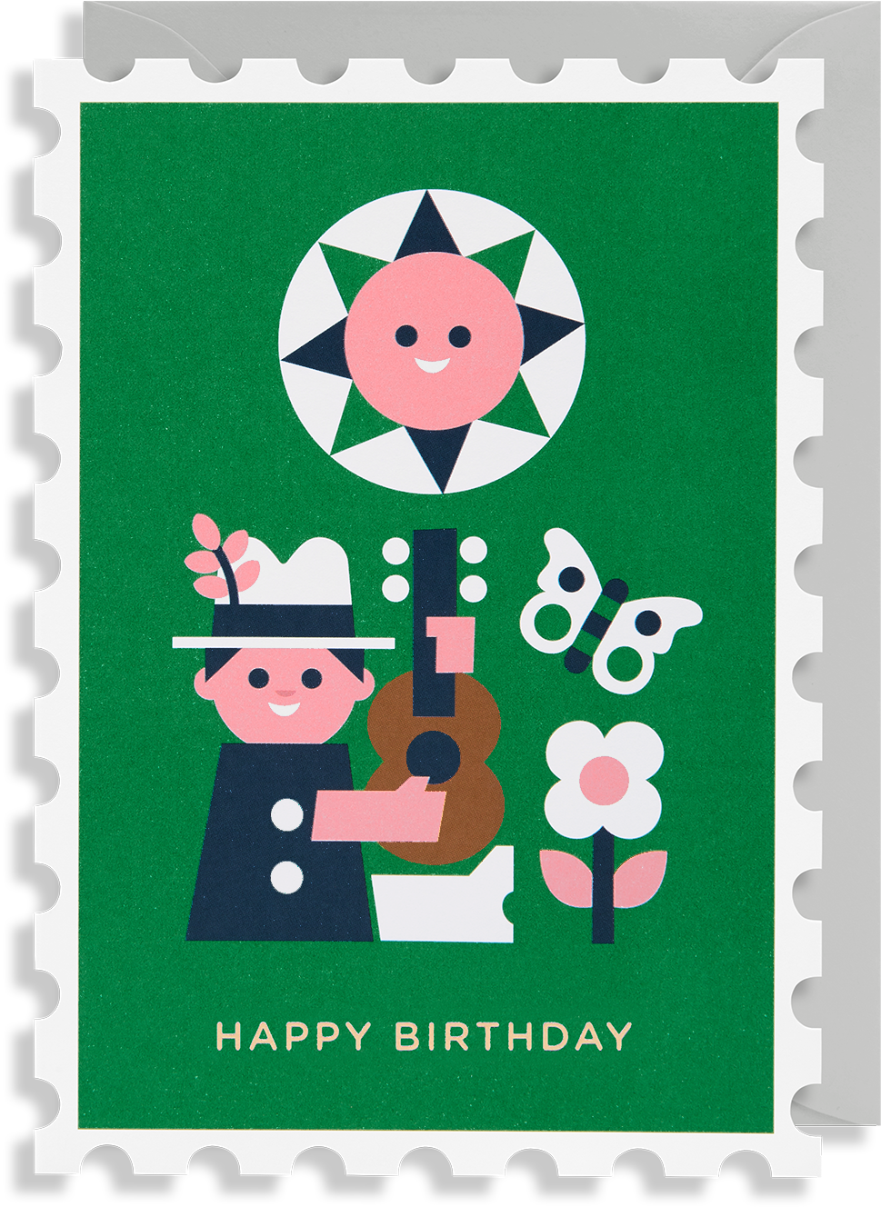 Happy Birthday Guitar Boy Greeting Card (1400x1499), Png Download