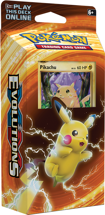 Pikachu Power Theme Deck - Pokemon Evolutions Theme Deck (528x704), Png Download