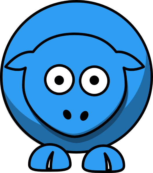 Original Png Clip Art File Sheep Cartoon Blue 2e9df2ff (528x595), Png Download