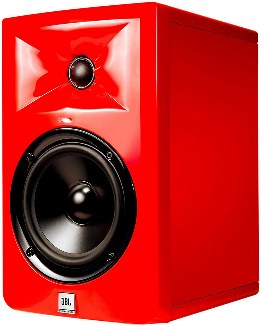 Jbl Lsr Studio Monitor - Jbl Monitor Speakers Red (1086x1038), Png Download
