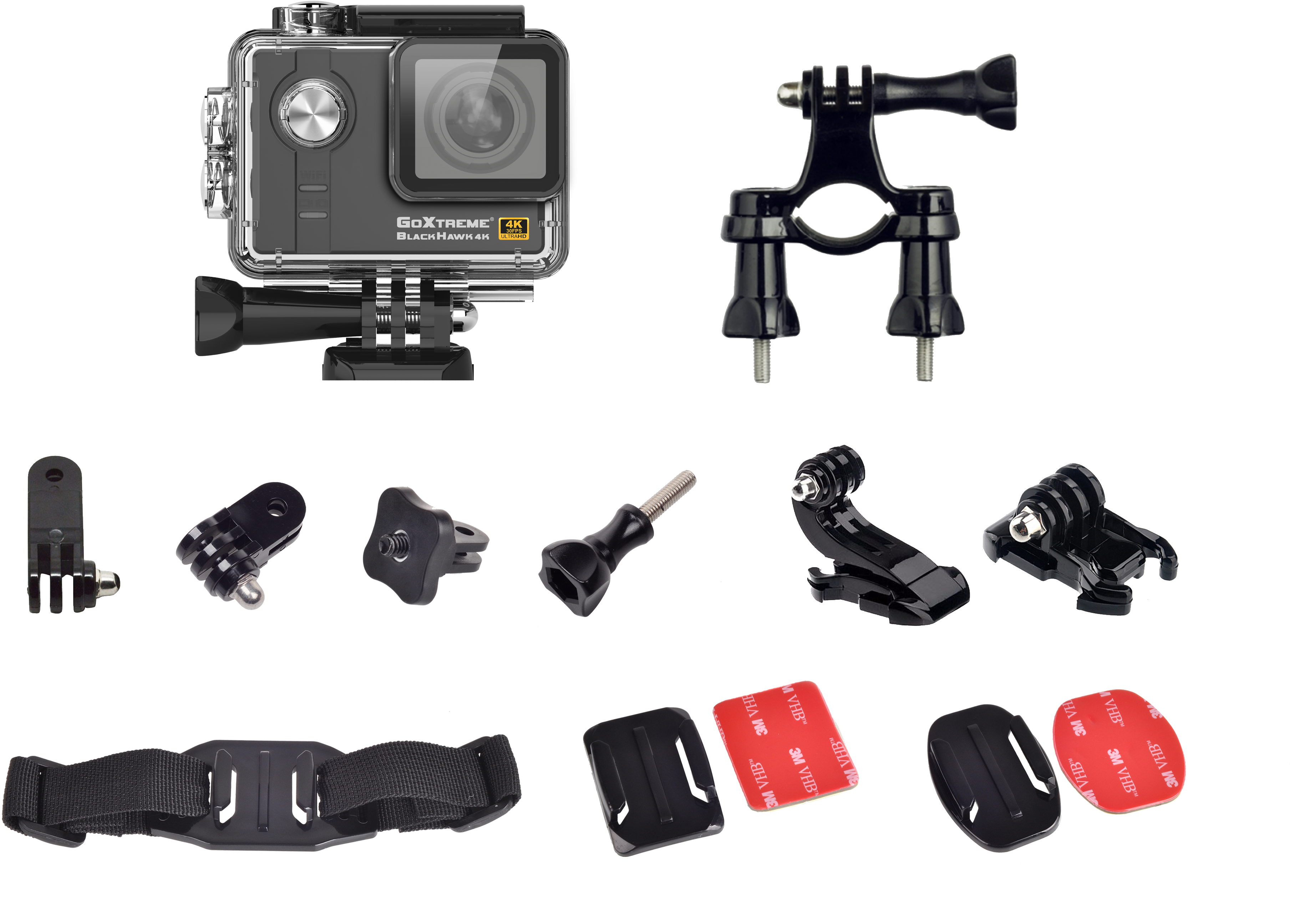 Goxtreme Accessories - Goxtreme Barracuda Cam Black (4200x3771), Png Download