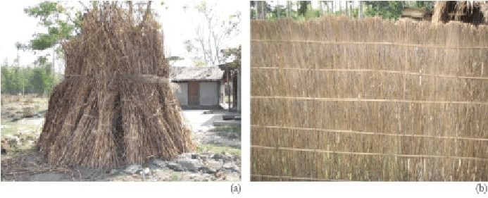 Storage Of Ikra Reed For Further Use, And (b) Making - Wall (697x655), Png Download