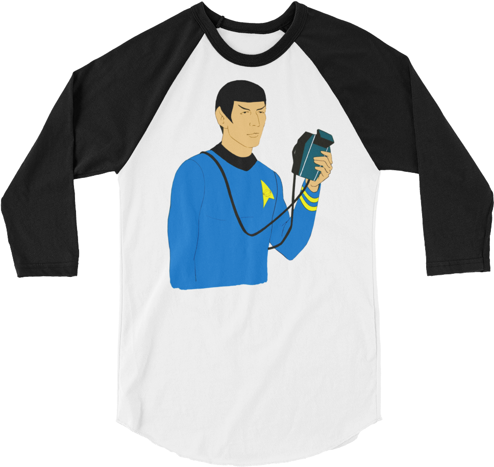 Filmation Spock - Lady In Black (raglan) (1000x1000), Png Download