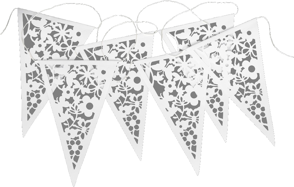 White Lace Paper Bunting - Paper Bunting - White Lace (1024x1024), Png Download