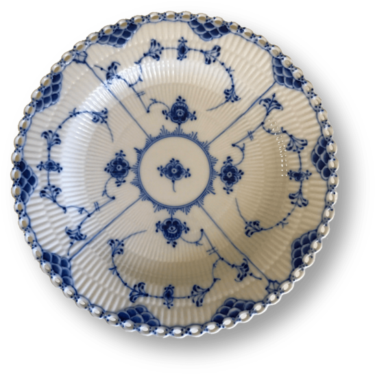 Blue Fluted Full Lace - Royal Copenhagen Blue Fluted Full Lace 19cm Salad / (600x598), Png Download