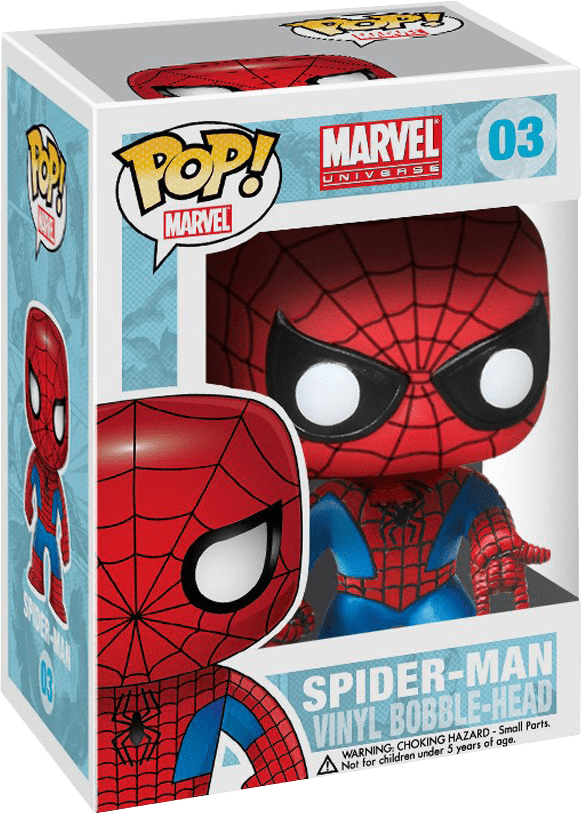 Spider Man Vinyl Bobble Head - Funko Marvel Pop! Spider-man Vinyl Bobble Head Figure (582x814), Png Download