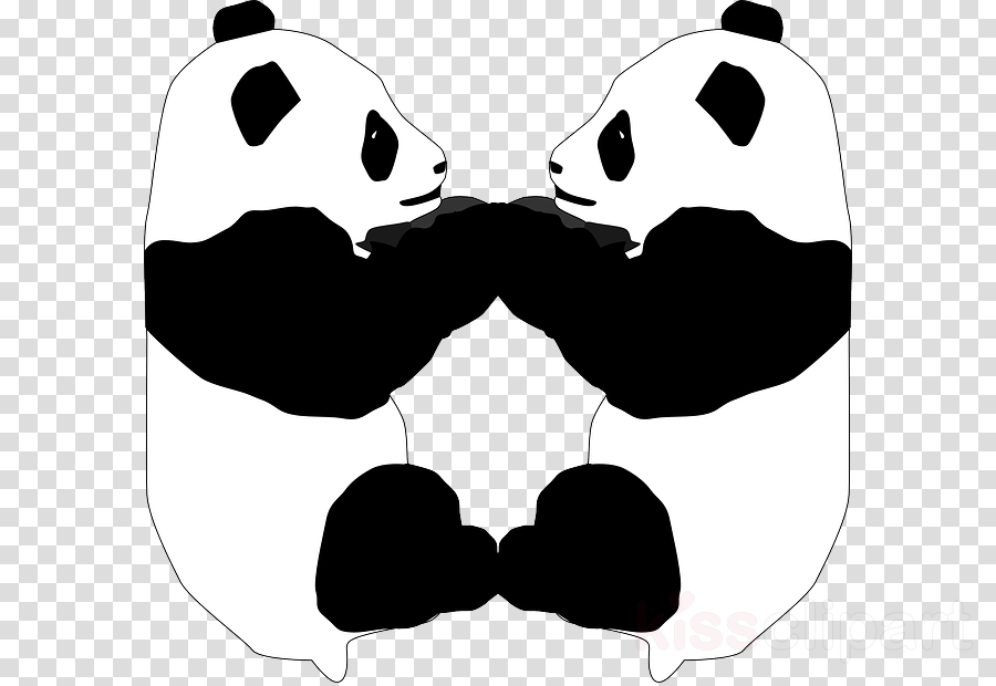 Panda Outline Clipart Giant Panda Bear Panda Love - Outline Panda Clipart (900x620), Png Download