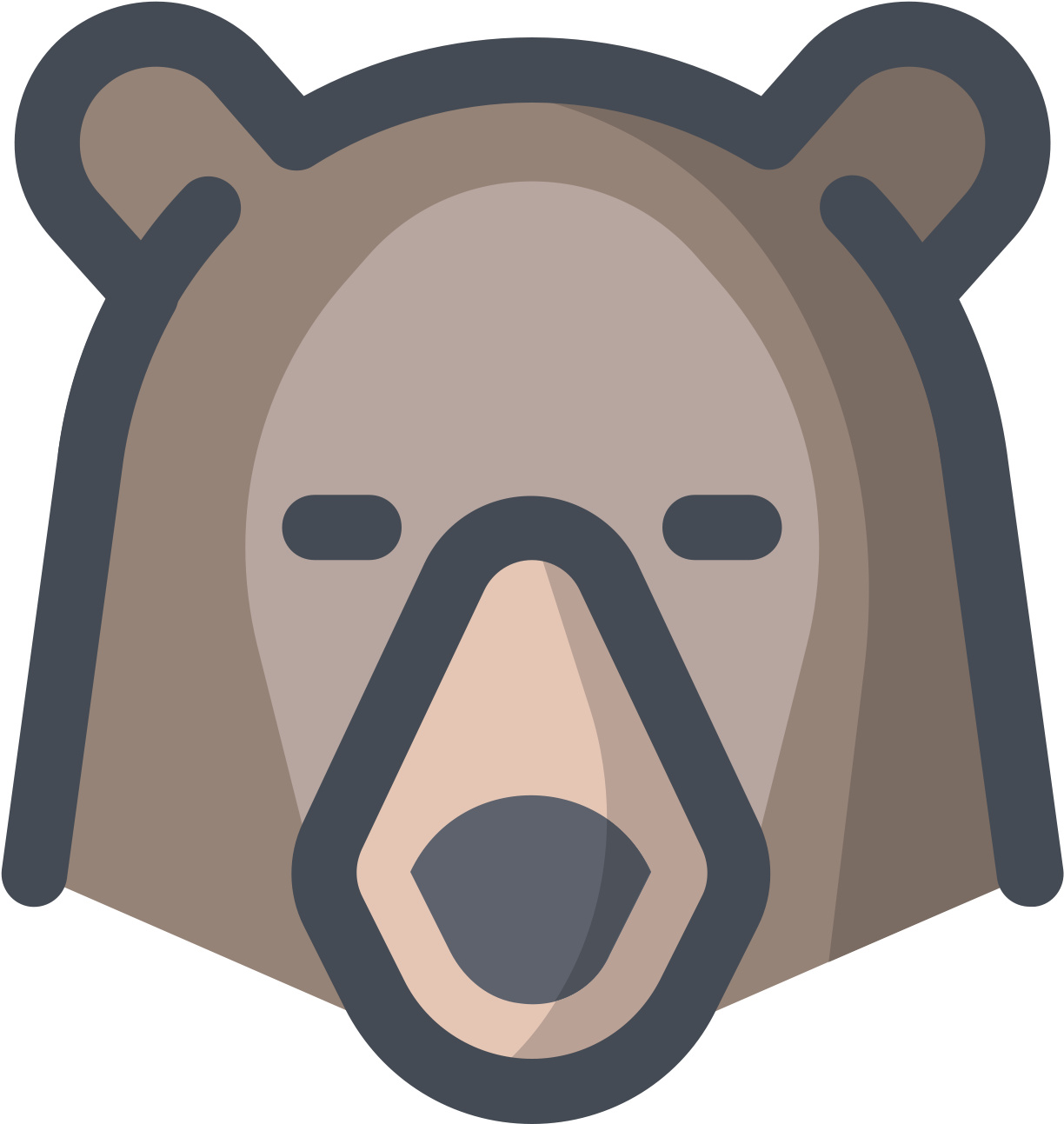 This Is A Picture Of A Bear With No Mouth - Bear Icon (1600x1600), Png Download