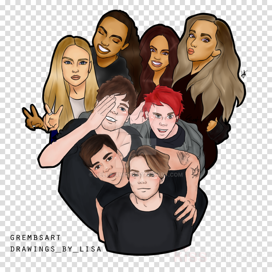 Download Little Mix And 5sos Clipart Jesy Nelson Perrie - Little Mix Cartoon Drawings (900x900), Png Download