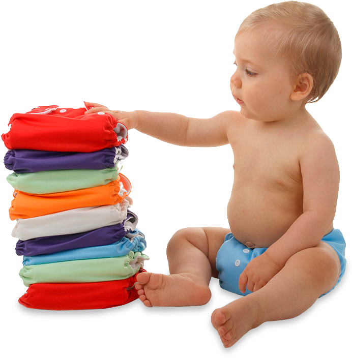 Baby With Diapers - Ole Baby Cloth Diaper (700x757), Png Download