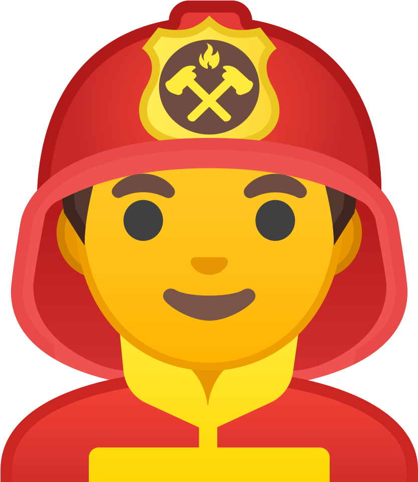 Download Svg Download Png - Firefighter Emoji (1024x1024), Png Download