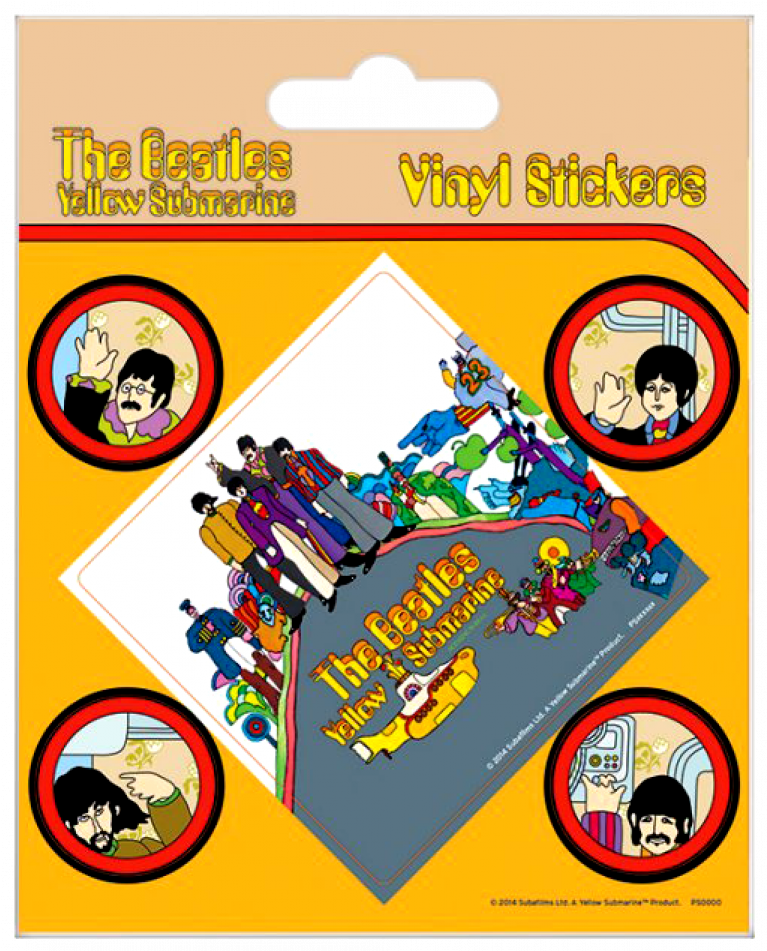 Купете Vinyl Sticker Set The Beatles Yellow Submarine - Yellow Submarine Album Cover (950x950), Png Download
