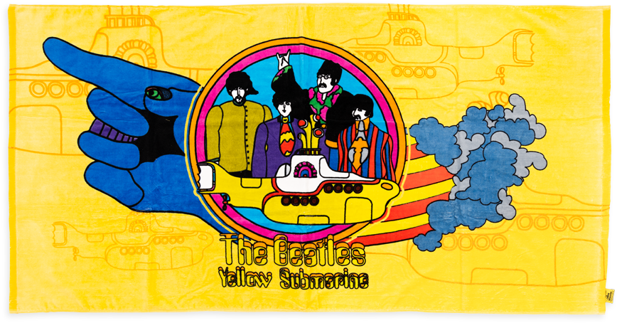 Yellow Submarine Towel - Beatles Yellow Submarine Beach Towel (1000x1000), Png Download