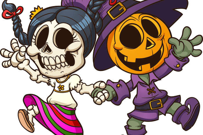 Angela Floyd Schools - Dia De Muertos Y Halloween (700x466), Png Download
