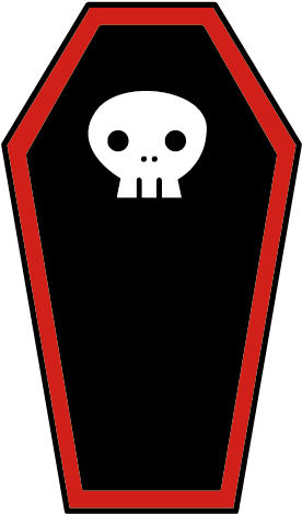 Drawing Skeleton Transprent Download - Cartoon Coffin (625x625), Png Download