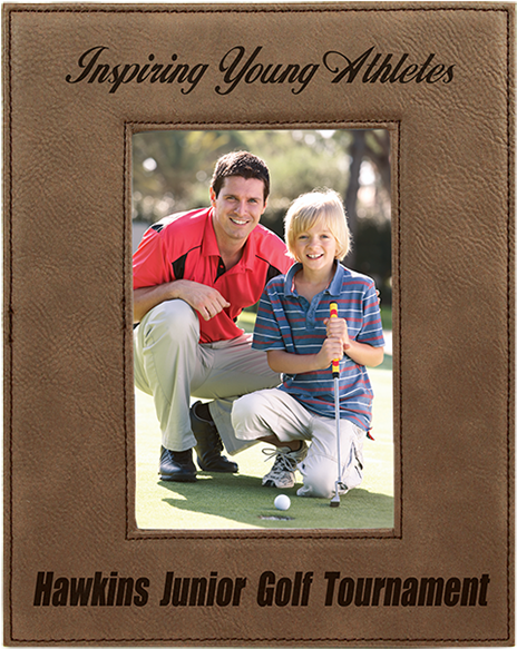 Dark Brown Laserable Leatherette Picture Frame - Leatherette Frame With Easel & Hanger (lrg) - Dark (600x600), Png Download