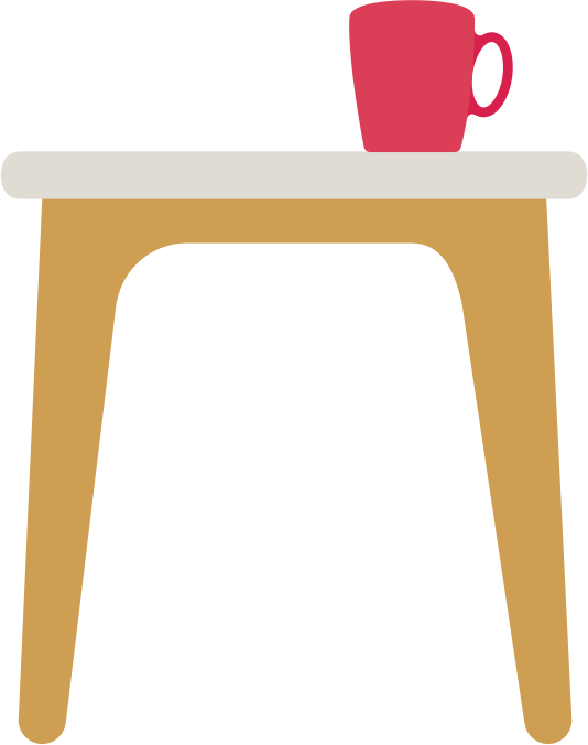 On Table Png - Side Table Vector Png (534x676), Png Download