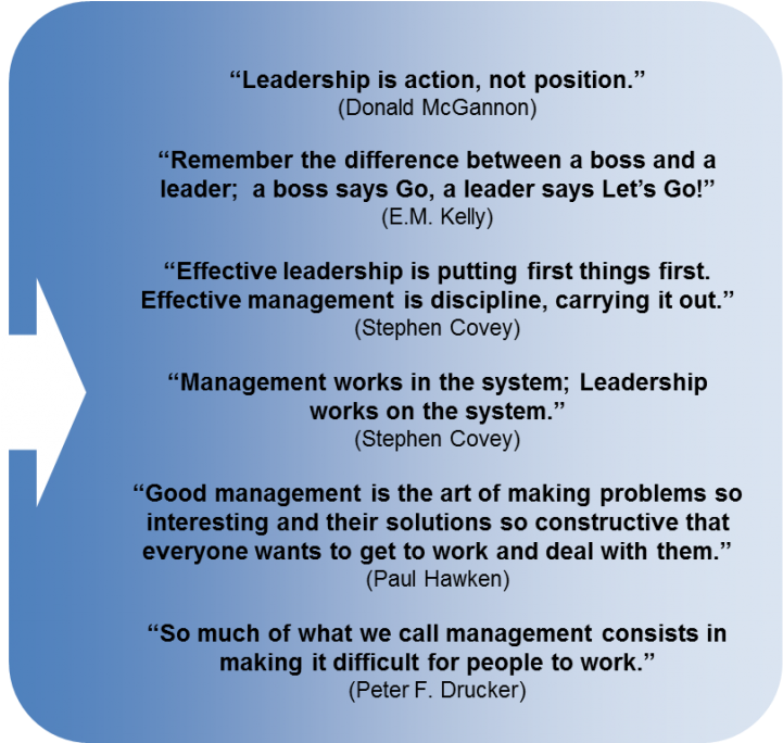 ”leadership Is Action Not Position”-donald Mcgannon, - Difference Between Leader And Manager Quote (1024x683), Png Download