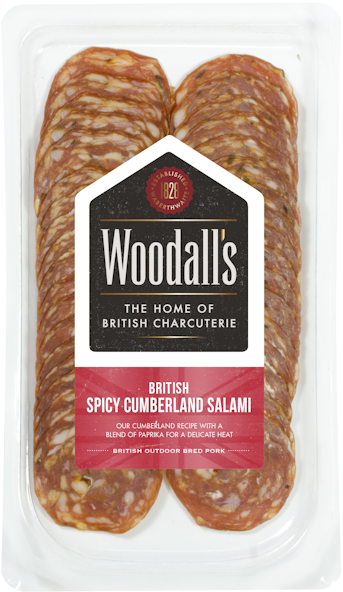 Spicy Cumberland Salami - Woodall’s Air-dried Smoked Pancetta 100g (800x599), Png Download