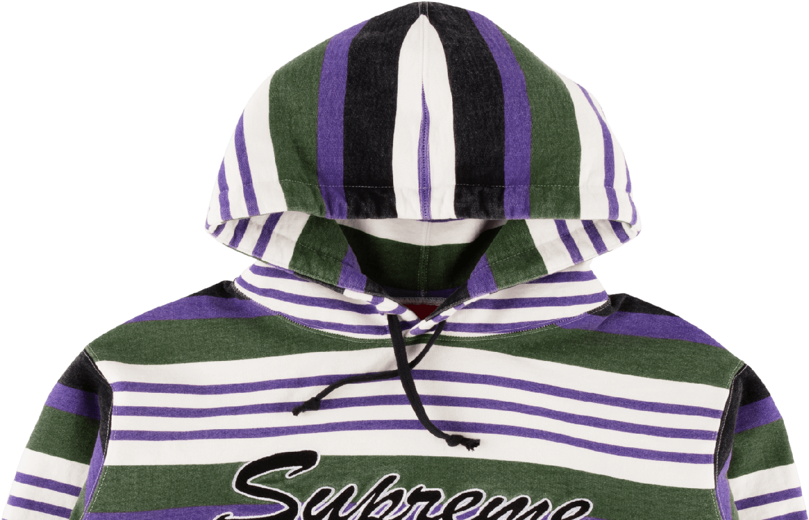 Supreme Striped Hooded - Jaket Supreme Striped Purple Black Green (1800x1080), Png Download