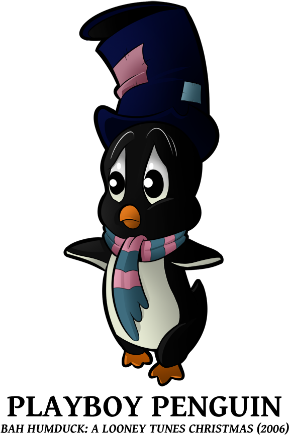 25 Looney Of Christmas - Playboy Penguin Transparent Looney Tunes (575x867), Png Download