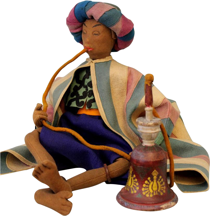 21" Early Lenci " Man Smoking Hookah" Doll All Orig - Doll (833x833), Png Download