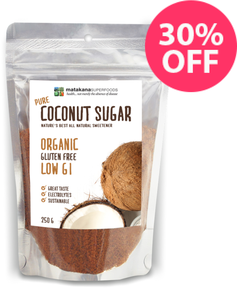 Pure Organic Coconut Sugar - Matakana - Coconut Sugar 250g (1024x1024), Png Download