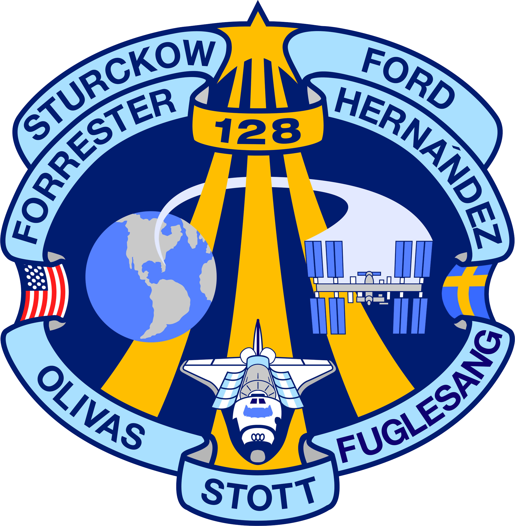Sts-128 Patch - Sts 128 (2048x2092), Png Download