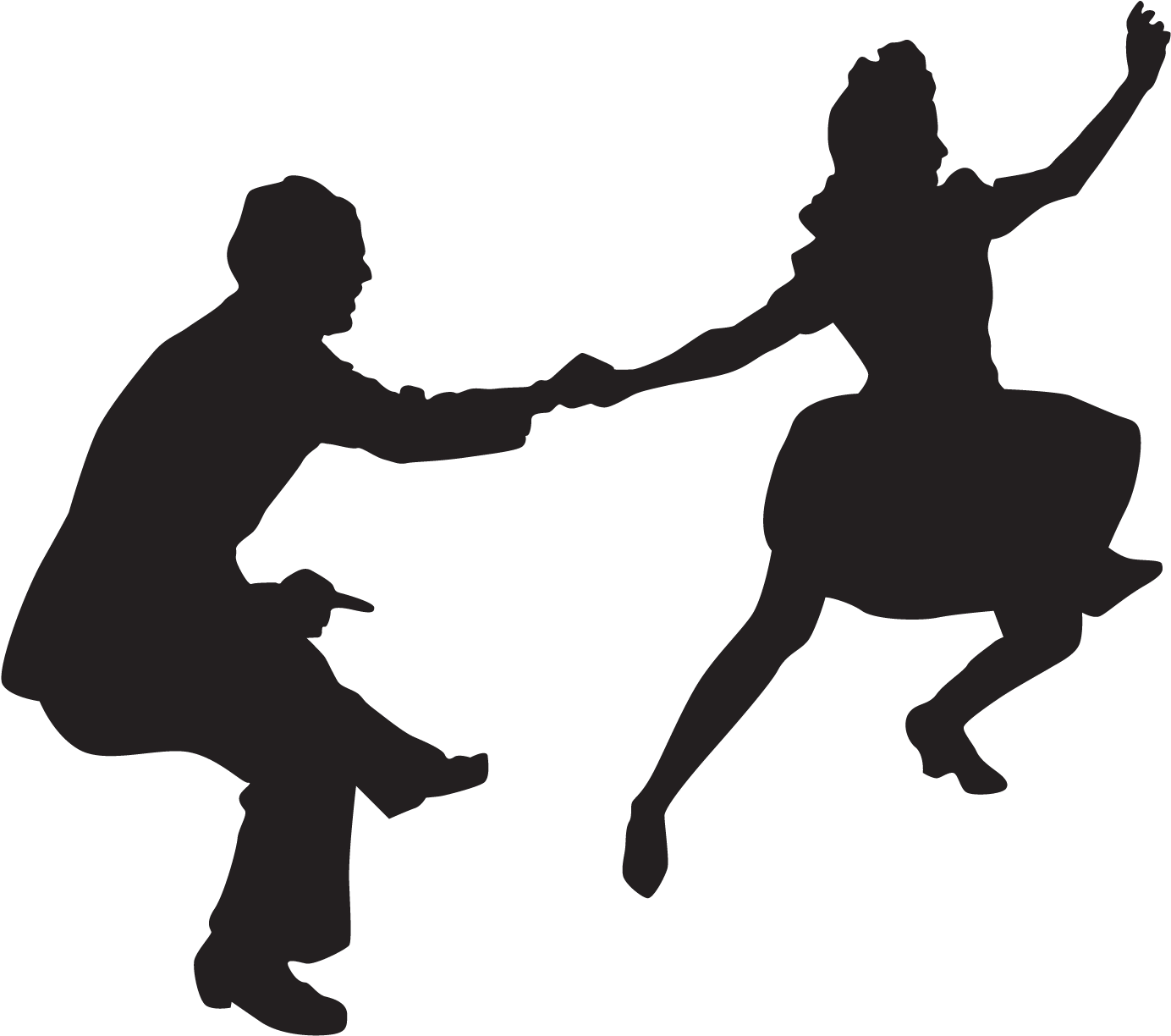 Swing Dance Silhouette Png Svg Library - Swingg Dancer Silhouette (1488x1313), Png Download