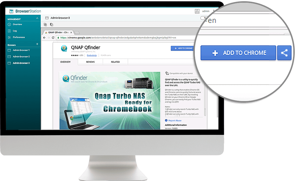 Install Qnap Qfinder Browser Extension - Qnap Browser Station (980x600), Png Download