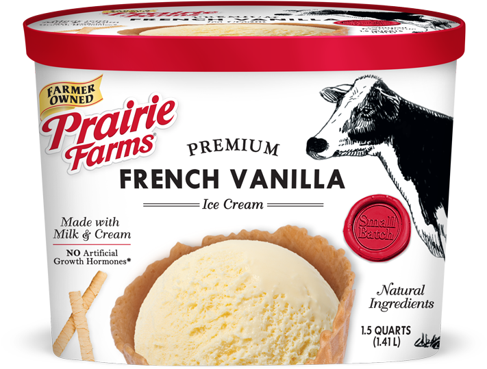 Premium French Vanilla Ice Cream, 48oz - Prairie Farms (1000x1000), Png Download