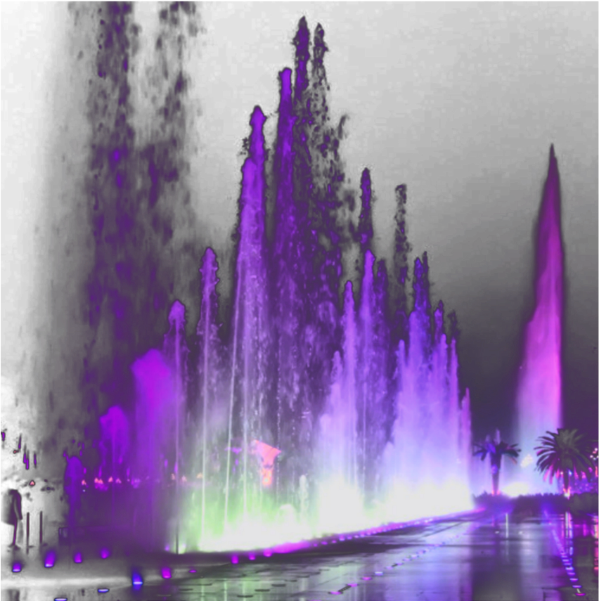 Ftestickers Background Palmtree Lights Fountain Neon (1024x1024), Png Download