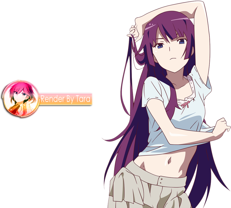 Senjougahara Hitagi Wallpaper - Senjougahara Hitagi Render (1094x730), Png Download