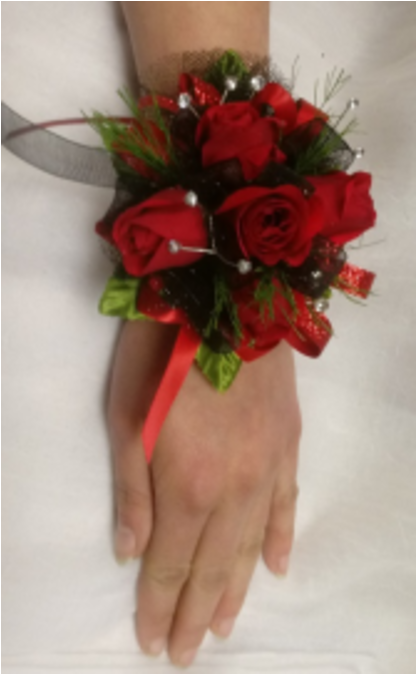 Putting On The Ritz Wrist Corsage - Garden Roses (600x673), Png Download