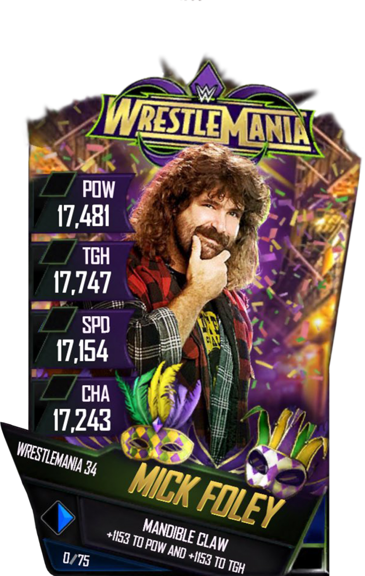 Supercard Mickfoley S3 14 Wrestlemania33 Halloffame - Ronda Rousey Wwe Supercard (733x1158), Png Download