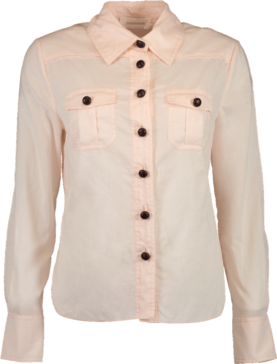 Zimmermann Corsage Body Shirt In Shell - Button (960x1223), Png Download