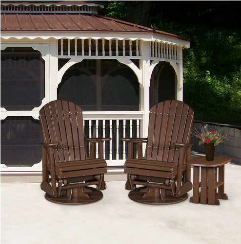 Swings & Gliders - Luxcraft Recycled Plastic 2' Adirondack Swivel Glider (768x501), Png Download