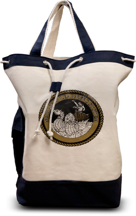 Two Tone Canvas Sling Tote Bag (441x700), Png Download