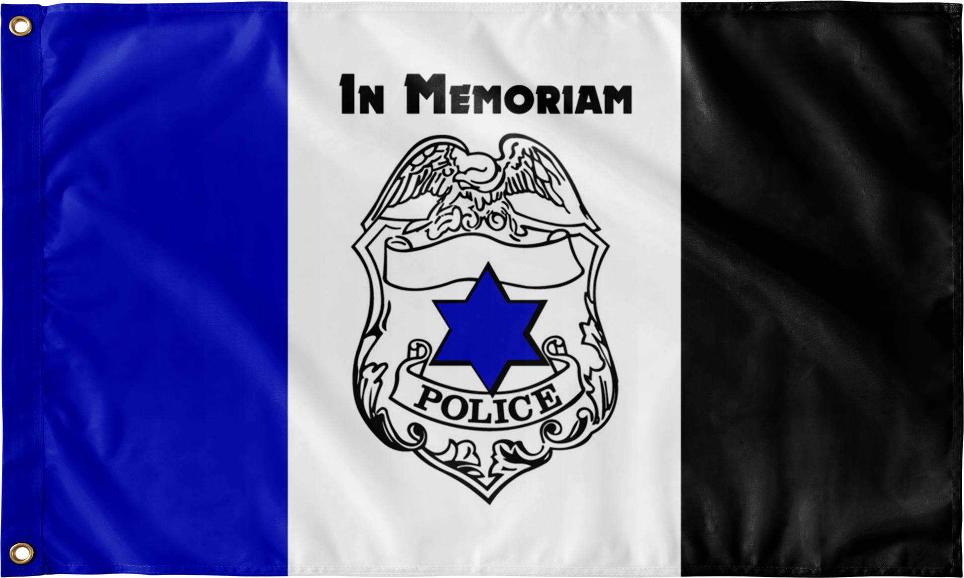 In Memoriam Thin Blue Line Flag - Annin Police Mourning Flag 3ft X 5ft Nylon (2000x2000), Png Download