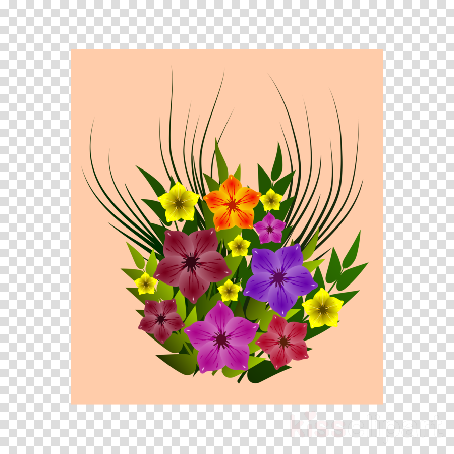 Simple Flowers Clipart Floral Design Cut Flowers Simple - Clip Art (900x900), Png Download