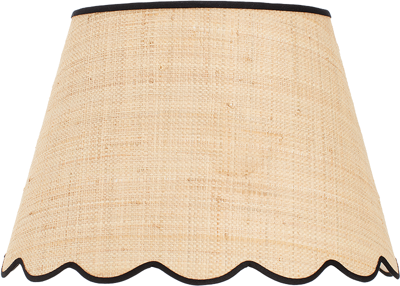 Raffia Scallop Lampshade With Black Trim 14" - Lampshade Png (1000x1000), Png Download