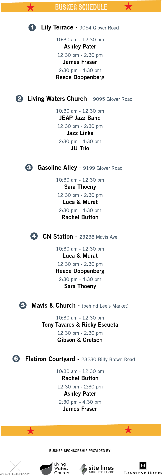 Fljaf Jazz Buskers Schedule - Portable Network Graphics (750x2100), Png Download