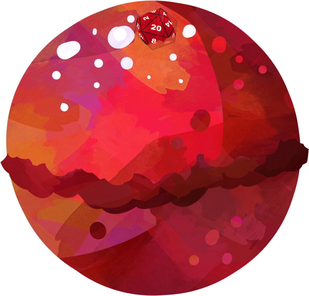 D Bath Bomb Red - Circle (1330x1304), Png Download