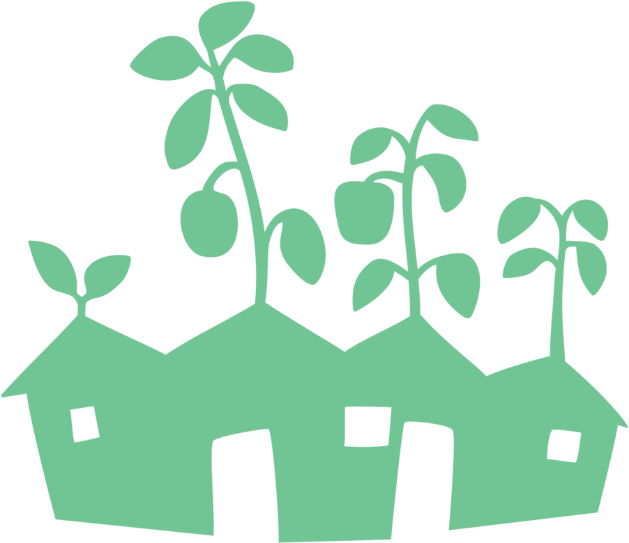 Houses Green-11 - House (1000x848), Png Download